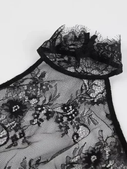 Two Piece Sets Black Daily Casual Lace Chic Sleeveless Skirt Set