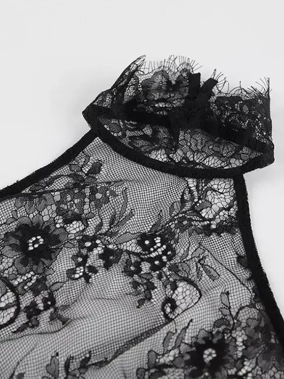 Two Piece Sets Black Daily Casual Lace Chic Sleeveless Skirt Set
