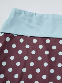 Two Piece Sets Blue Polka Dot Daily Casual Polyester Casual Strapless Sleeveless Skirt Set