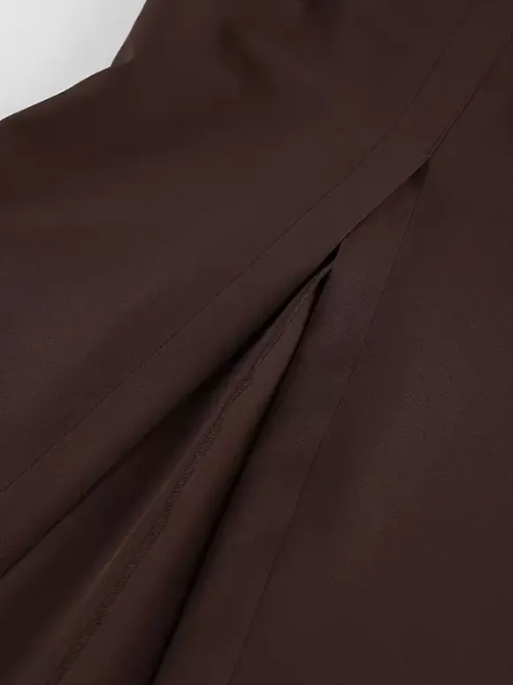 Two Piece Sets Brown Sleeveless Casual Vest Pant Set