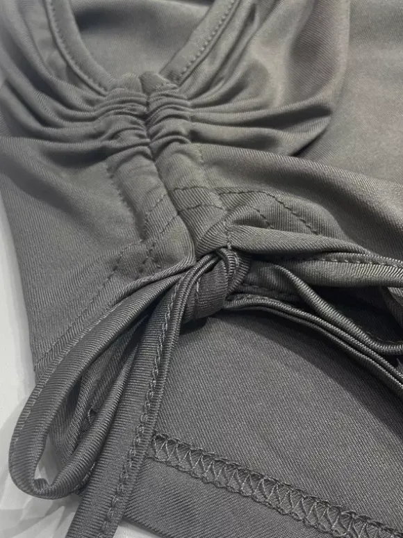 Two Piece Sets Gray Sexy Party One-Shoulder Sleeveless Top Skirt Set