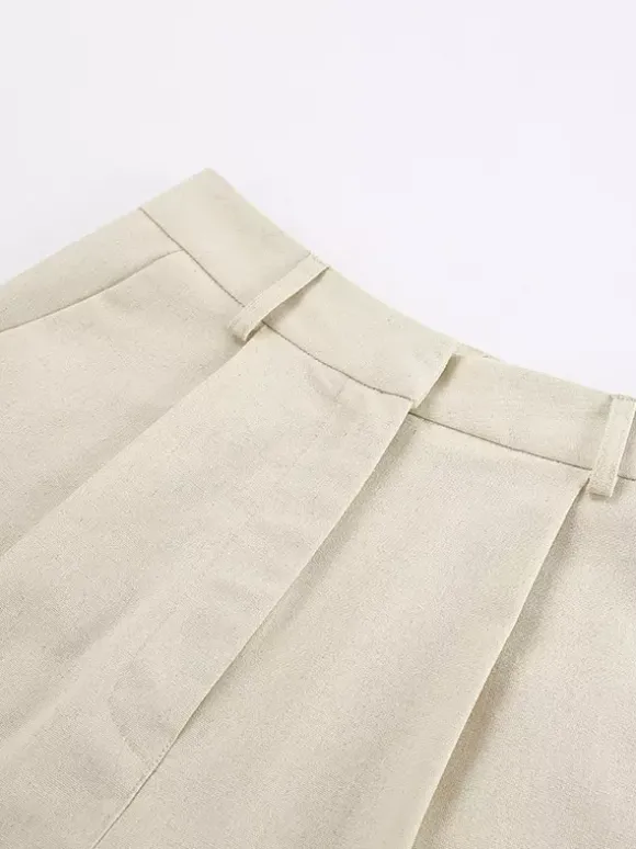Two Piece Sets Khaki Casual Daily Casual V-Neck Sleeveless Pant Set
