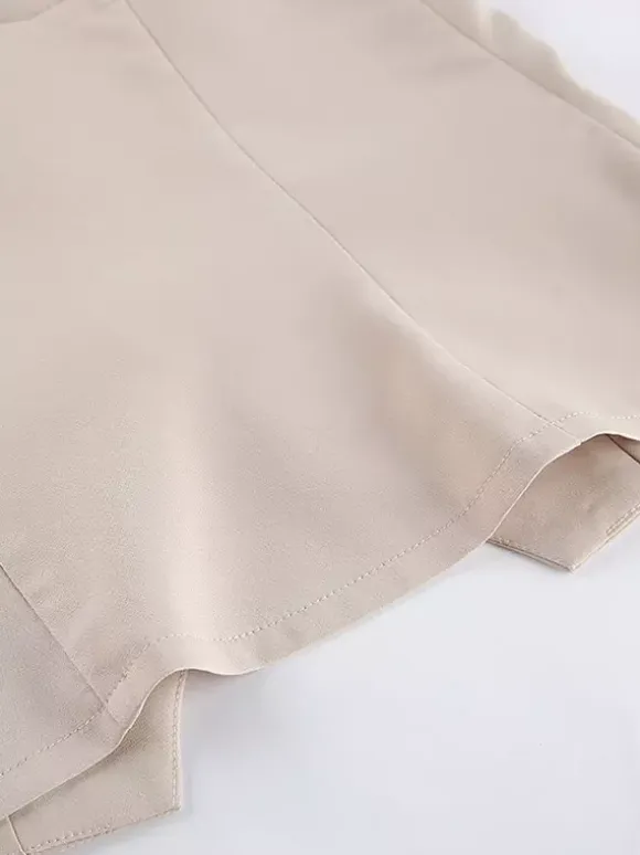 Two Piece Sets Khaki Chic Daily V-Neck Sleeveless Pant Set