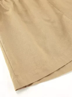 Two Piece Sets Khaki Chic Street Wear Cotton Linen Turndown Collar Long Sleeves Pant Set