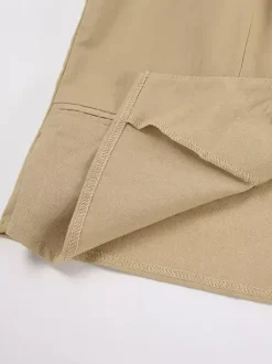 Two Piece Sets Khaki Street Wear V-Neck Sleeveless Top Pant Set