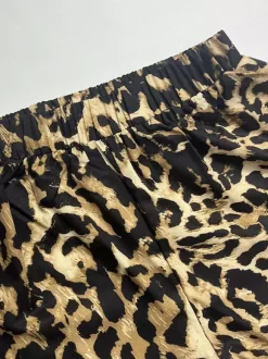 Two Piece Sets Leopard Leopard Print Daily Casual Strapless Long Sleeves Top Pant Set