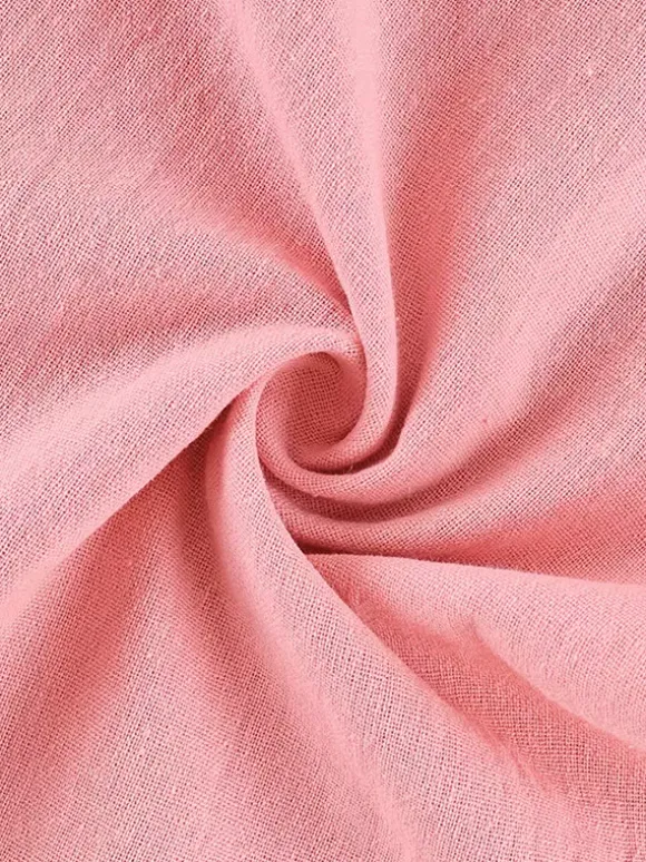 Two Piece Sets Pant Set Pink Chic Sash Cotton Turndown Collar Long Sleeves Top Pant Suits