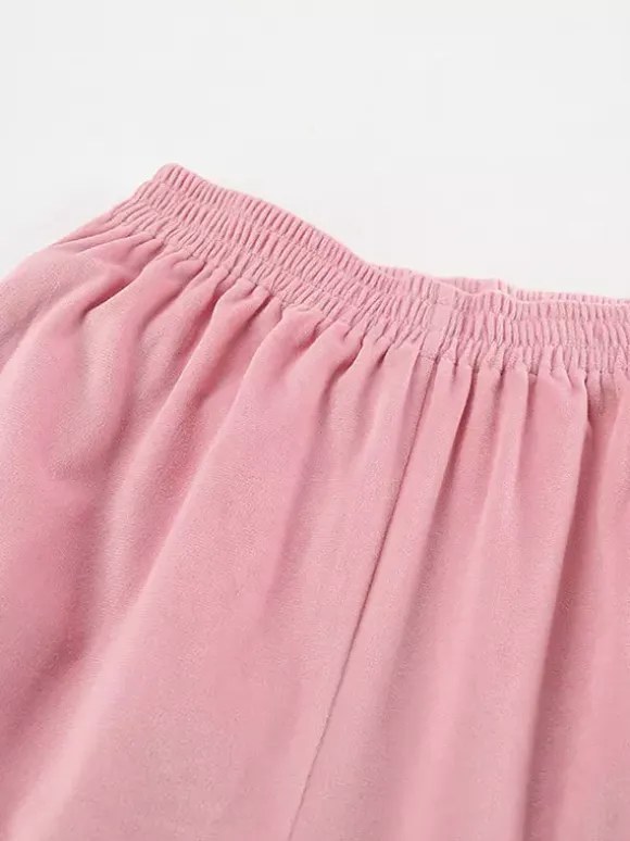 Two Piece Sets Pink Casual Street Wear Turndown Collar Long Sleeves Pant Set
