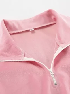 Two Piece Sets Pink Casual Street Wear Turndown Collar Long Sleeves Pant Set