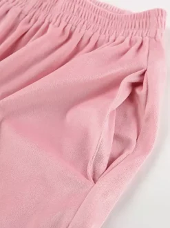 Two Piece Sets Pink Casual Street Wear Turndown Collar Long Sleeves Pant Set