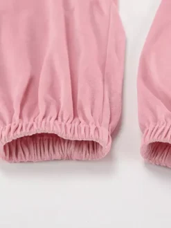 Two Piece Sets Pink Casual Street Wear Turndown Collar Long Sleeves Pant Set