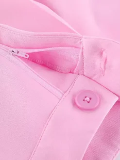 Two Piece Sets Pink Chic Daily Casual Turndown Collar Sleeveless Pant Set