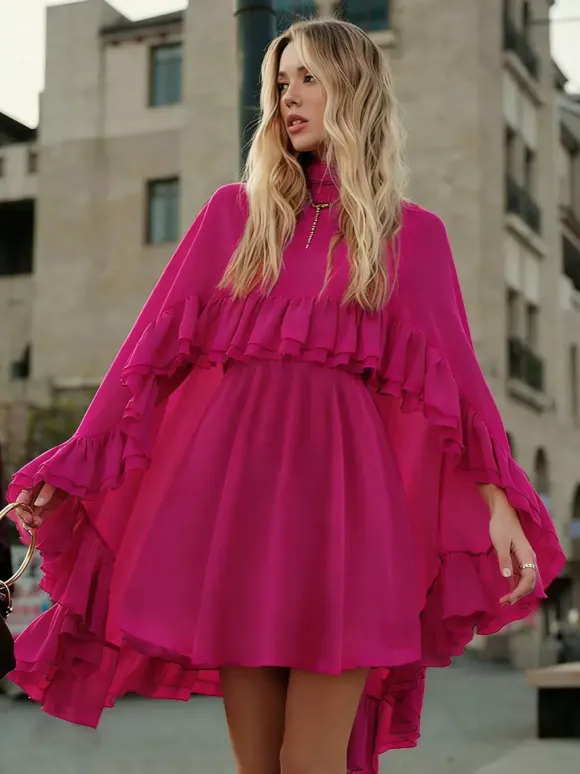 Two Piece Sets Rose Casual Ruffles Daily Casual Skirt Set