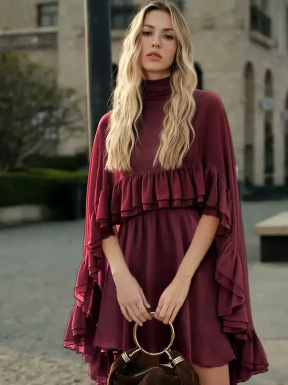 Two Piece Sets Rose Casual Ruffles Daily Casual Skirt Set