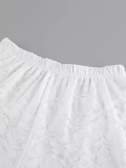 Two Piece Sets White Chic Daily Casual Lace Straps Neck Sleeveless Pant Set