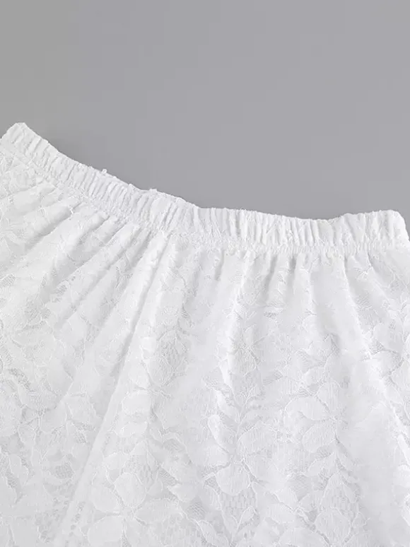 Two Piece Sets White Chic Daily Casual Lace Straps Neck Sleeveless Pant Set
