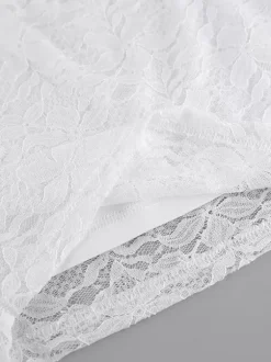 Two Piece Sets White Chic Daily Casual Lace Straps Neck Sleeveless Pant Set