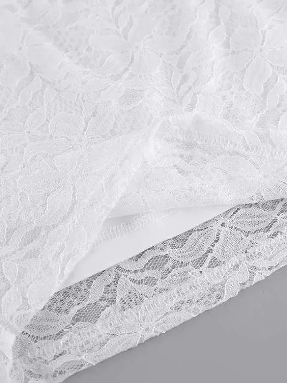 Two Piece Sets White Chic Daily Casual Lace Straps Neck Sleeveless Pant Set