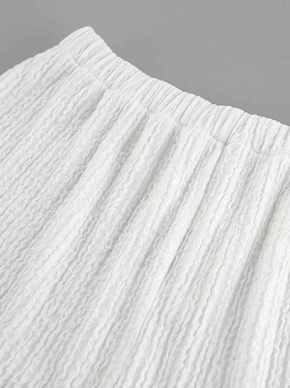Two Piece Sets White Daily Casual V-Neck Sleeveless Elegant Pant Set