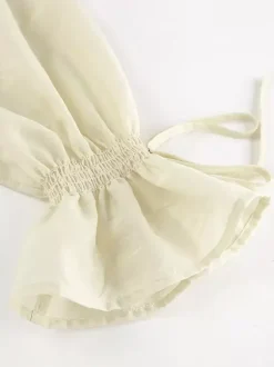 Two Piece Sets White Daily Casual Ruffles V-Neck Long Sleeves Pant Set