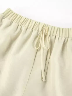 Two Piece Sets White Daily Casual Ruffles V-Neck Long Sleeves Pant Set