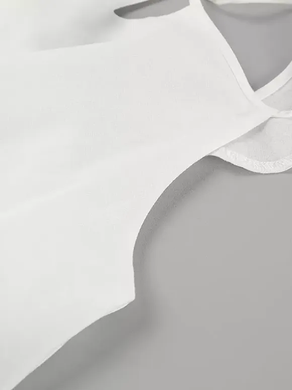 Two Piece Sets White Party Cotton Straps Neck Sleeveless Casual Pant Set