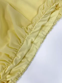 Two Piece Sets Yellow Sexy Ruffles Party High Collar Sleeveless Skirt Set