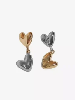 Two-tone Heart Shaped Earring For Women 2026