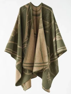 Two-Tone Poncho Daily Casual Elegant Cape