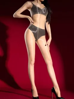 Ultra Shiny Sheer Full Body Bodystocking Pantyhose