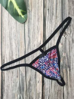 Underwear Men's Lingerie Sexy Panties For Men Thong Floral Print