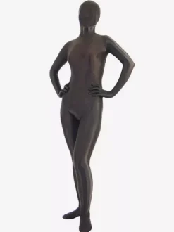 Unisex Brown Lycra Spandex Zentai Suit