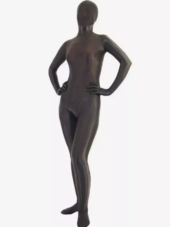 Unisex Brown Lycra Spandex Zentai Suit