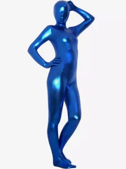 Unisex Royal Blue Shiny Metallic Zentai Suit