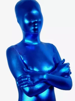 Unisex Royal Blue Shiny Metallic Zentai Suit