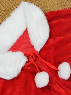 Unisex Christmas Cape Red Polyester Fiber Cloak Hat Color Block Christmas Holidays Costumes