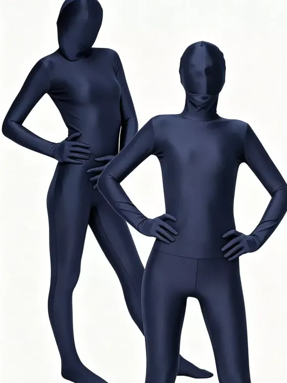Unisex Dark Blue Lycra Spandex Zentai Suit