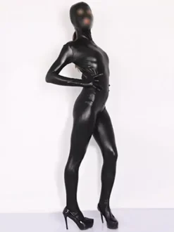 Unisex Faux Latex Metallic Bodysuit Adult Zentai Suit Skin-Tight Bodysuit Zentai Costume Full Body Closed Toe Ultra-Thin Pantyhose Bodystocking Underwear