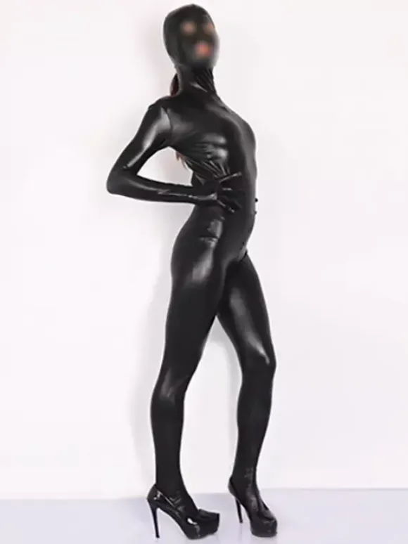 Unisex Faux Latex Metallic Bodysuit Adult Zentai Suit Skin-Tight Bodysuit Zentai Costume Full Body Closed Toe Ultra-Thin Pantyhose Bodystocking Underwear