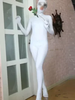 Unisex Faux Latex Metallic Bodysuit Adult Zentai Suit Skin-Tight Bodysuit Zentai Costume Full Body Closed Toe Ultra-Thin Pantyhose Bodystocking Underwear