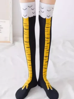 Unisex Funny Chicken Paw Socks Yoga Socks Size M is calf length socks L is over the knee socks