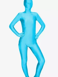 Unisex Light Sky Blue Spandex Zentai Suit