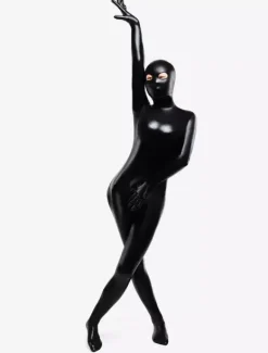 Unisex Zentai black Full Body Eyes Opened Catsuit Suitable for and cosplay costumes