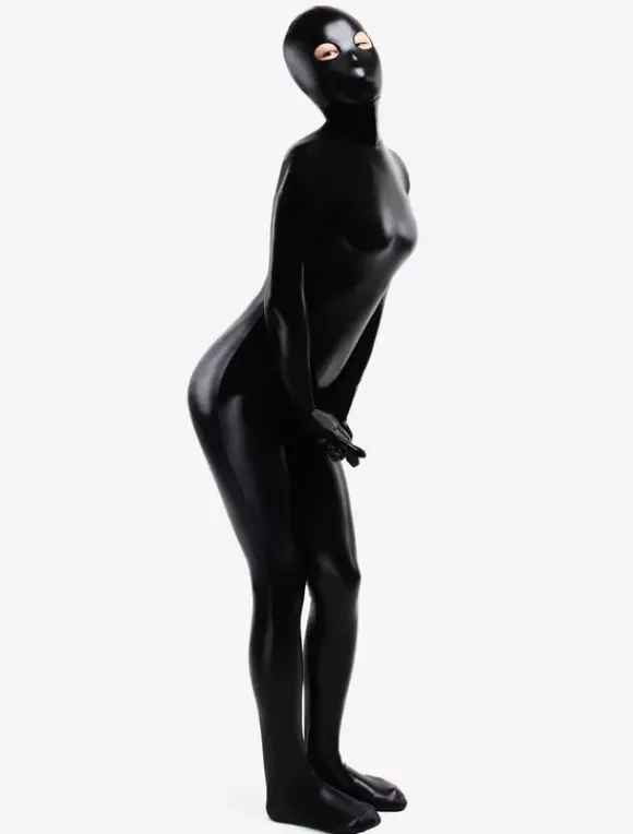 Unisex Zentai black Full Body Eyes Opened Catsuit Suitable for and cosplay costumes