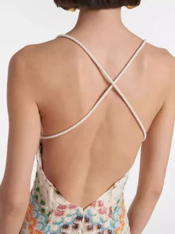 Vacation Dresses Maxi Backless Sleeveless Halter Casual Blue Summer Dress
