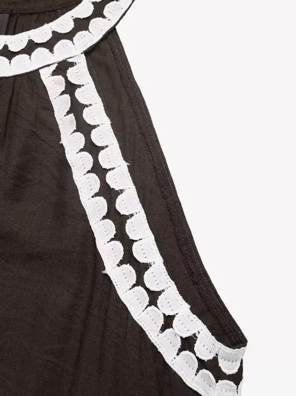 Vacation Dresses Maxi Sleeveless Strapless Retro Brown Summer Dresses