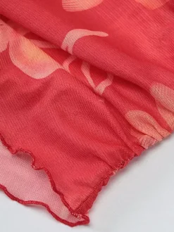 Vacation Dresses Maxi Sleeveless Floral Print Halter Casual Red Summer Dress