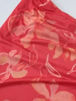 Vacation Dresses Maxi Sleeveless Floral Print Halter Casual Red Summer Dress