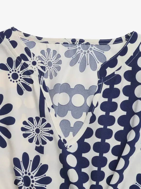 Vacation Dress Flowy Vintage Floral Maxi V Neck Puff Sleeve Summer Dress