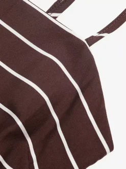 Vacation Long Dress Striped Cami Maxi Square Neck Elastic Cut Out Back Loose Flowy Summer Sundress